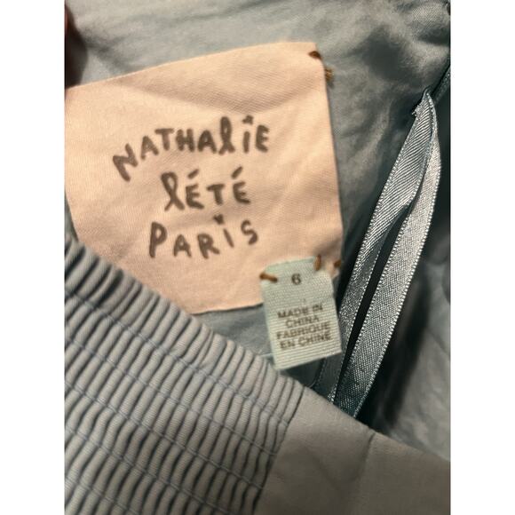 Anthropologie Stemmed Sweetbriar Dress Nathalie Lete •6• Halter Blue Floral $168 - Picture 13 of 16